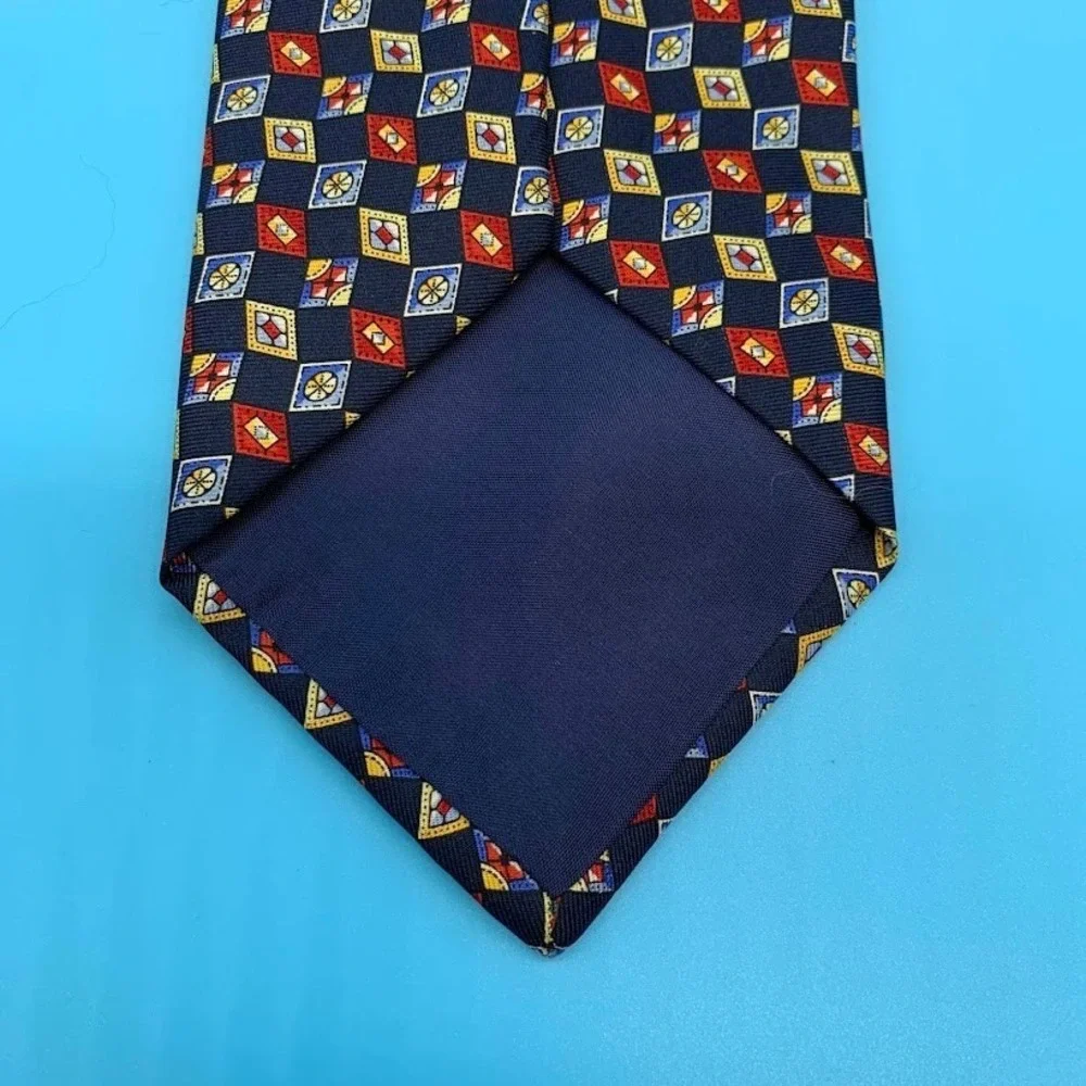 Vintage Charles Rose Geometric 100% Silk Preppy Men's Classic Neck Tie